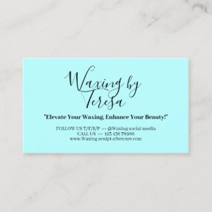 Blue Waxing aftercare twelve instruction Business Card