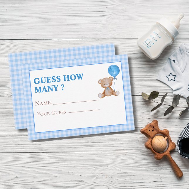 Blue we can bearly wait Guess How Many Game Card (Creator Uploaded)