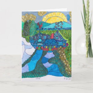 Blue Weathervanes Happy House Card