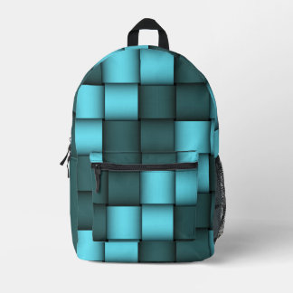 Blue Weave Pattern Backpack