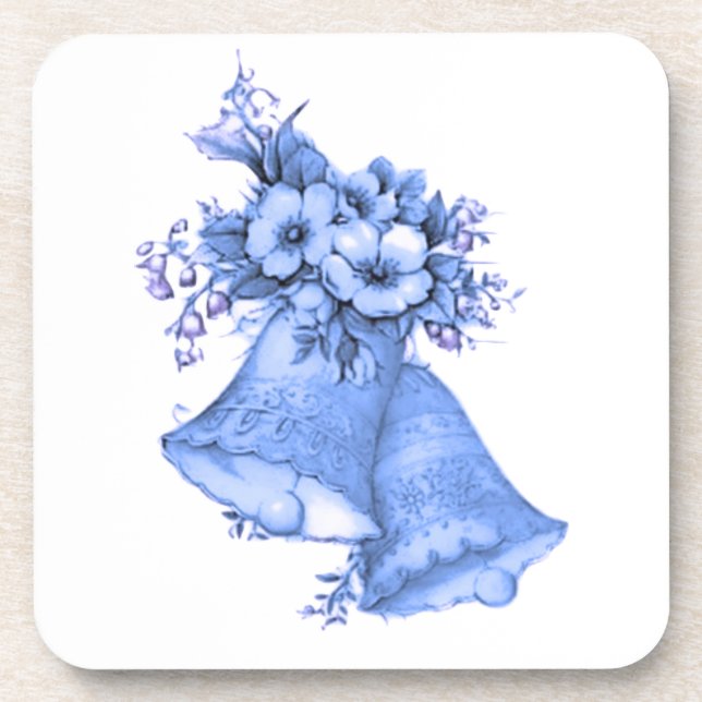 Blue Wedding Bells Coaster (Front)