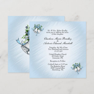 Blue Wedding Bells Invitation