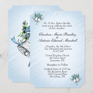 Blue Wedding Bells Invitation