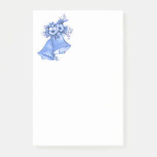 Blue Wedding Bells Post-it Notes
