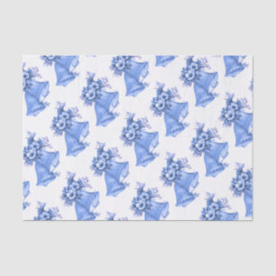 Blue Wedding Bells Tissue Paper