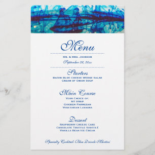 Blue Wedding Dinner Menu