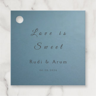 Blue Wedding Favor Tag