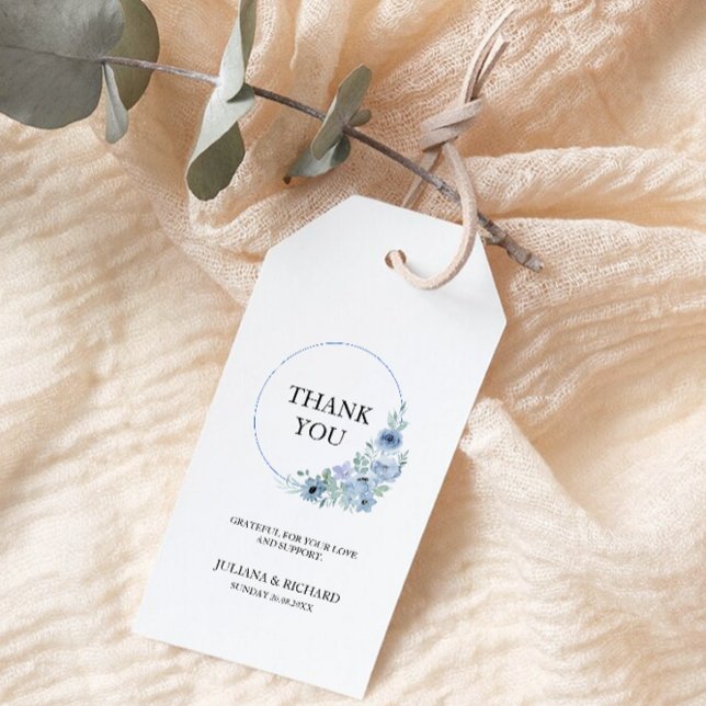 Blue Wedding Favour Tag Template, (Blue Wedding Favor Tag Template,)