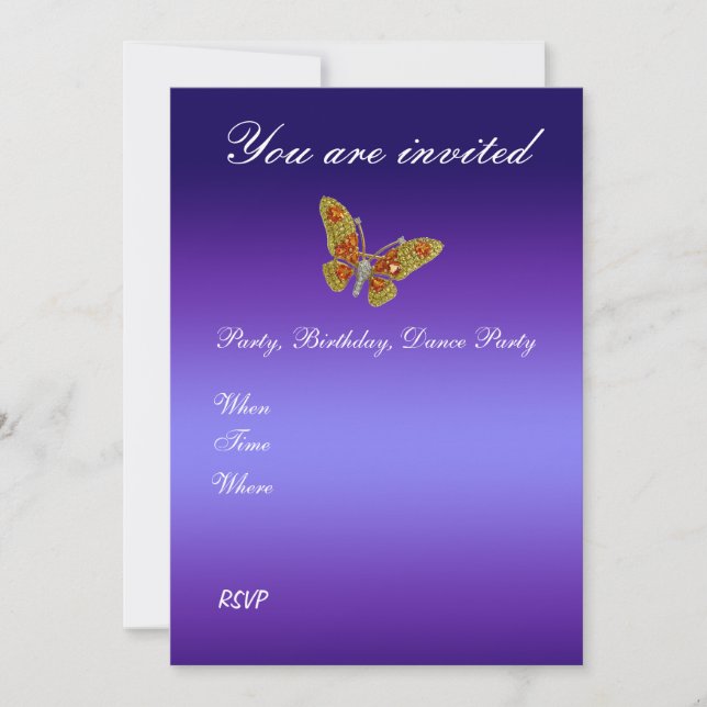 Blue Wedding Invitation (Front)