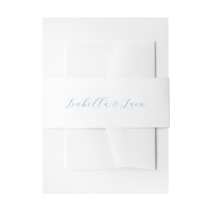 Blue Wedding Invitation Belly Band