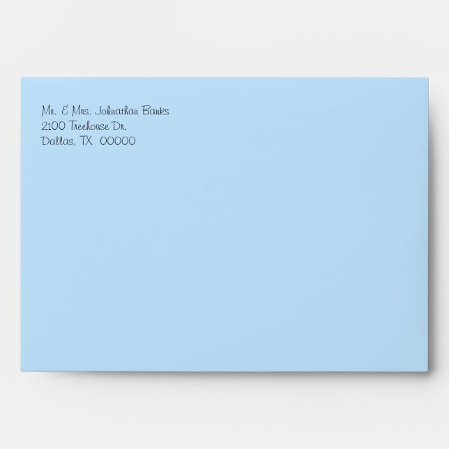 Blue Wedding Invitation Envelope (Front)
