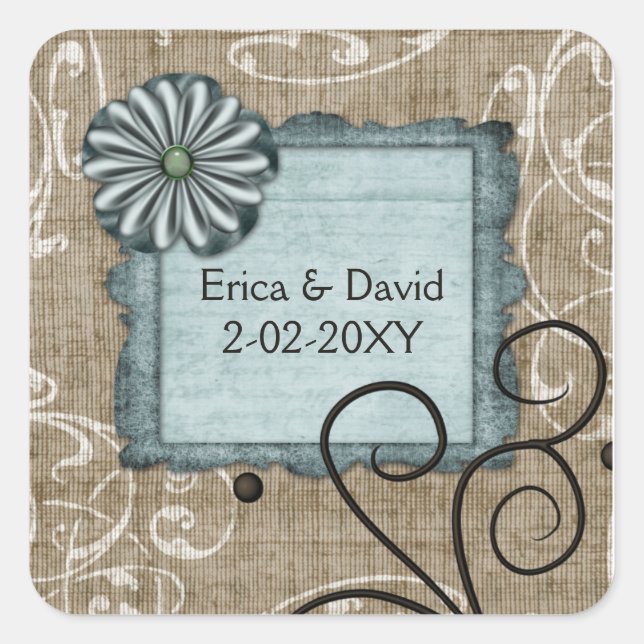 blue wedding label (Front)