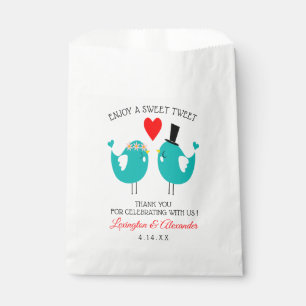 Blue Wedding Love Birds Sweet Treats Favour Bags