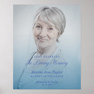 Blue Wedding Loving Memory Reserved Seat Poster