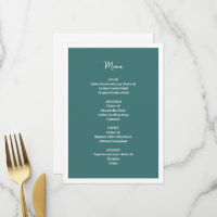 Blue Wedding Menu