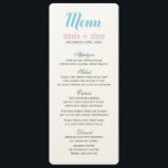Blue Wedding Menu Cards<br><div class="desc">Custom wedding menus part of Mason Jar Wedding Collection.</div>