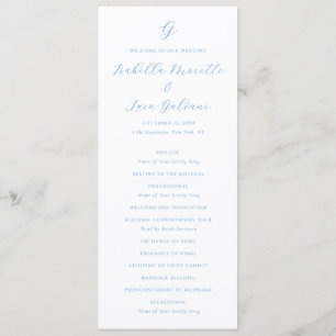 Blue Wedding Programme