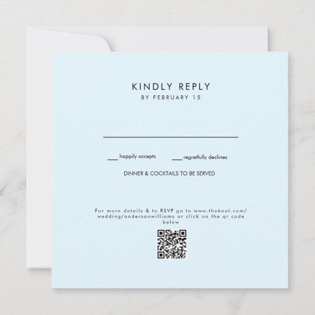 Blue Wedding QR Code II RSVP (Front)