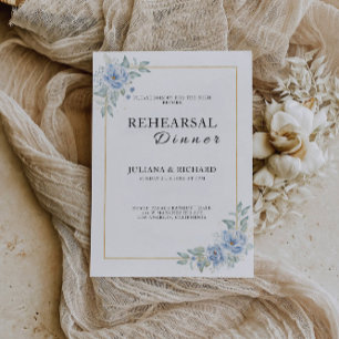Blue Wedding Rehearsal Dinner Sign Night,  Invitation