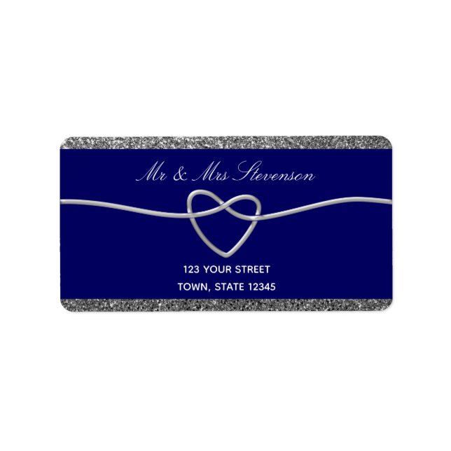 Blue Wedding Return Address Label (Front)