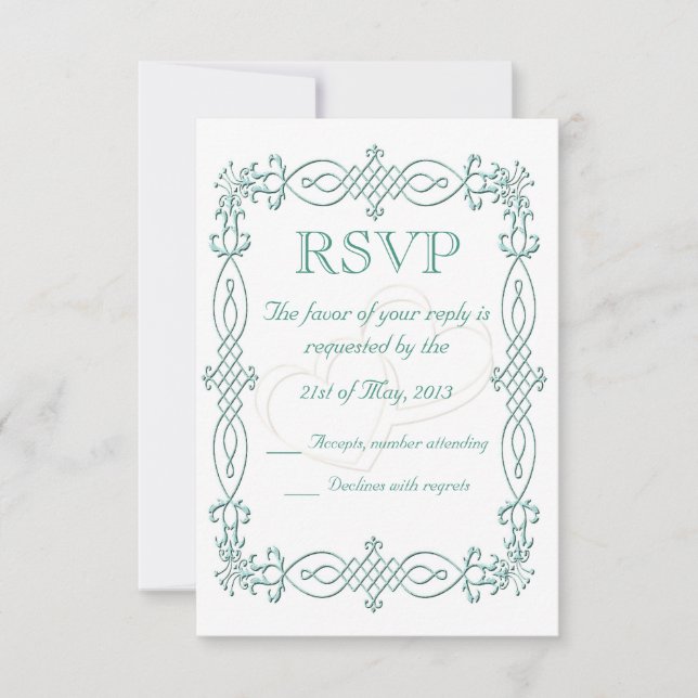 Blue Wedding RSVP Card (Front)