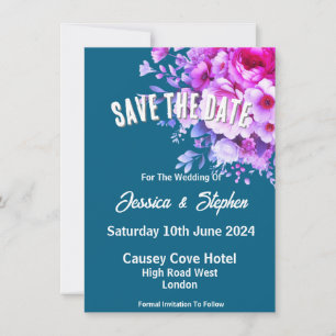 Blue Wedding Save The Date Card