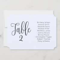 Blue wedding seating chart. Landscape modern