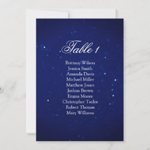 Blue wedding seating chart. Navy night table plan Invitation