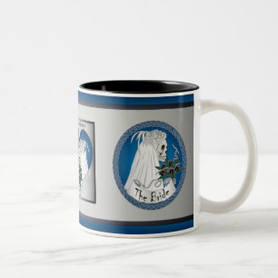 Blue Wedding Skulls Two-Tone Coffee Mug