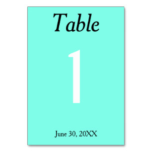 Blue Wedding Table Number