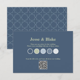 Blue Wedding with Latticework Pattern Enclosure Card