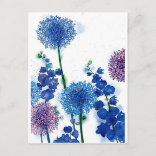 Blue Weeds Postcard
