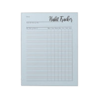 Blue weekly habit tracker notepad