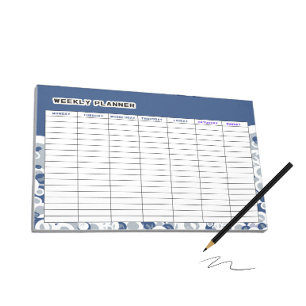 Blue Weekly planner Notepad