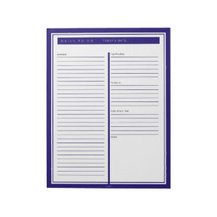 Blue Weekly To Do List Notepad