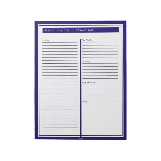Blue Weekly To Do List Notepad (Rotated)