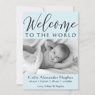 Blue Welcome to the World - Birth Announcement