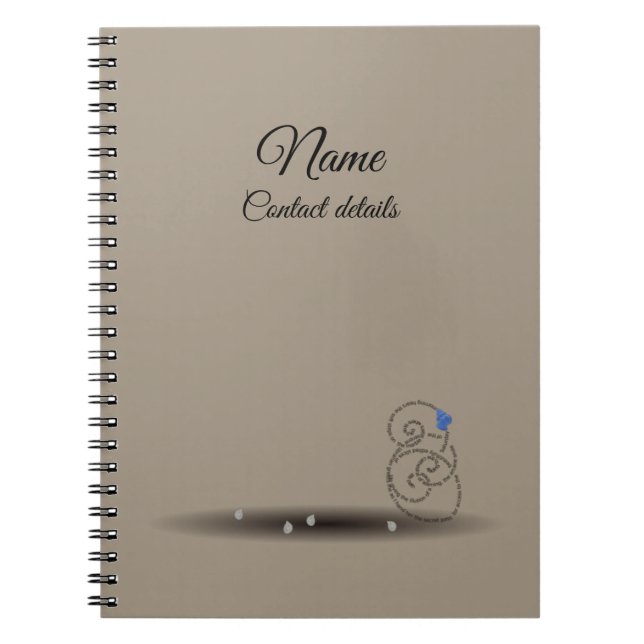 Blue wentletrap beige coastal 80 page custom  notebook (Front)