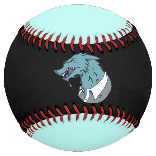 Blue Werewolf black and blue softball (Front)