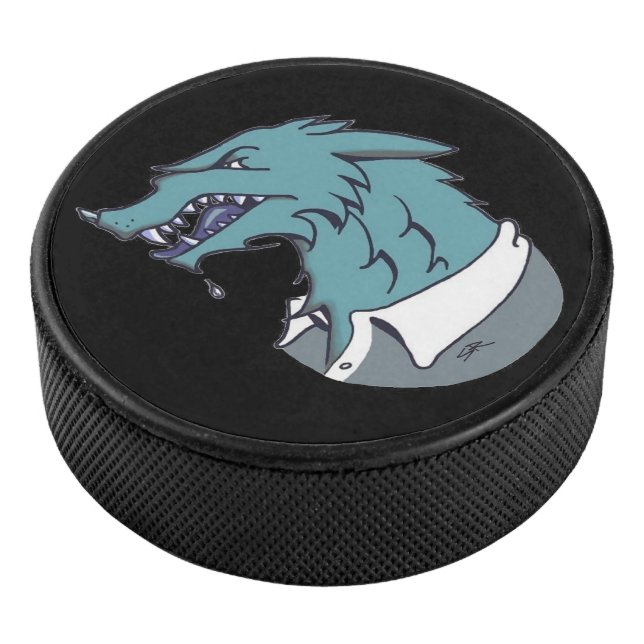 Blue Werewolf black hockey puck (3/4)