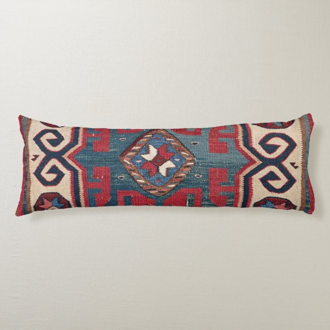 Blue Western Santa Fe Cowboy Style Ornate  Body Cushion (Front)