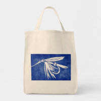 "Blue Wet Fly" Trout Wet Fly Grocery Tote