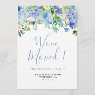 Blue We've Moved Moving Announcement Cards