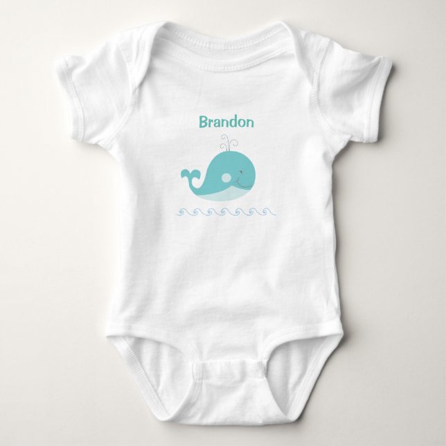Blue Whale Baby Bodysuit (Front)