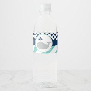 Blue Whale Baby Shower Water Bottle Labels