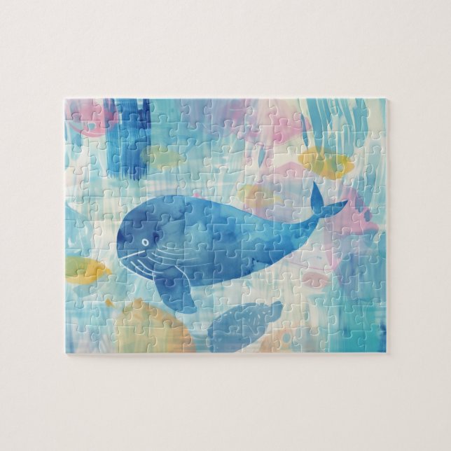 Blue whale background  jigsaw puzzle (Horizontal)