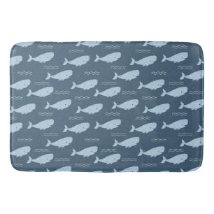 Blue whale bath mat