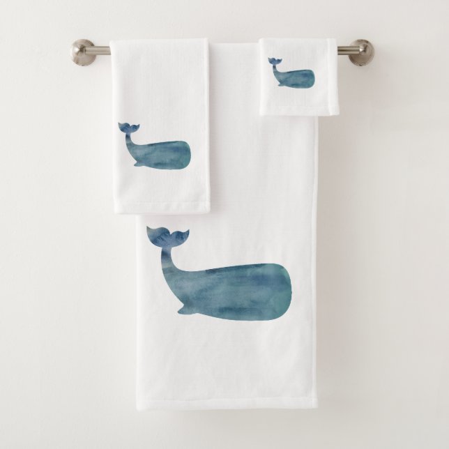 Blue Whale Bath Towel Set (Insitu)