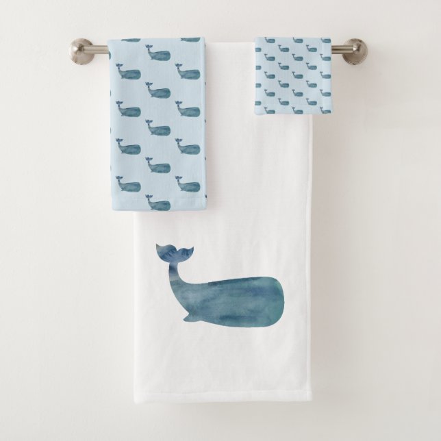 Blue Whale Bath Towel Set (Insitu)