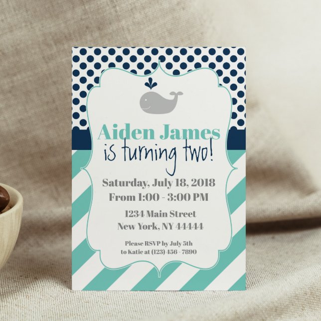 Blue Whale Birthday Invitation (Creator Uploaded)